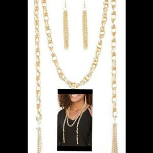 Gold long wrap around chain